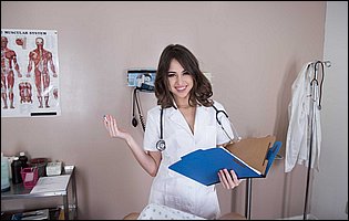 Doctor Riley Reid bounces her wet cunt on a big boner