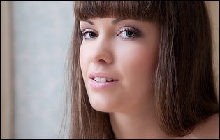 Gorgeous young brunette Candy Rose exposing her tight nude body