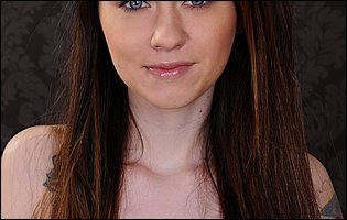 Beautiful young brunette Misha Cross getting nude and spreading her twat