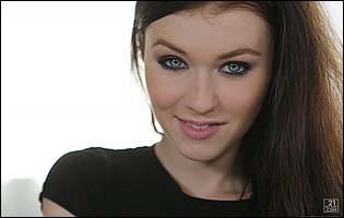 Beautiful brunette Misha Cross showing off hot body and pink pussy